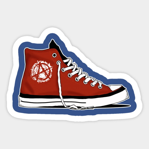 Anarchy Basketball Boot- Anti- establishment Sneaker Sticker by IceTees